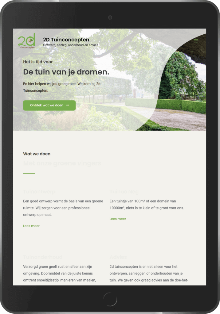 Digito-IT webdesign Alken Limburg website hosting onderhoud 2D tuinconcepten